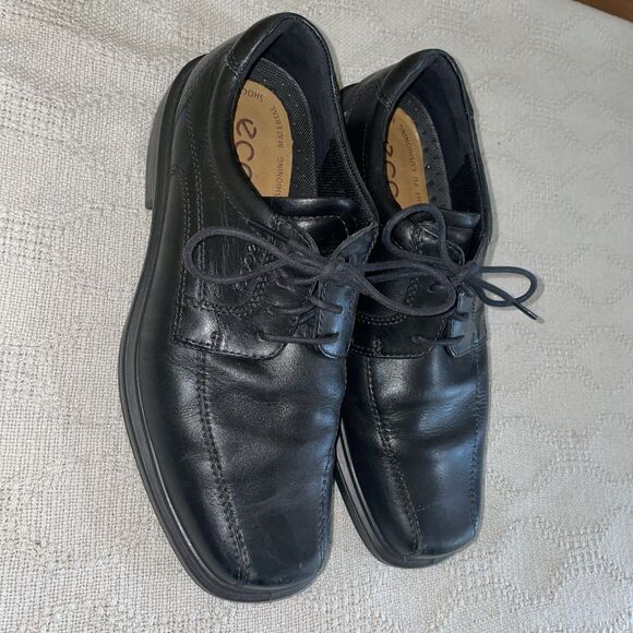 Ecco Men’s Casual Shoes Size 42 U.S. 9 M Black Leather Going Out Party Comfort